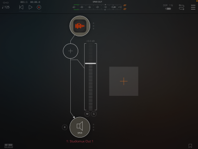 AUM with input set to StudioMux AUM with input set to StudioMux